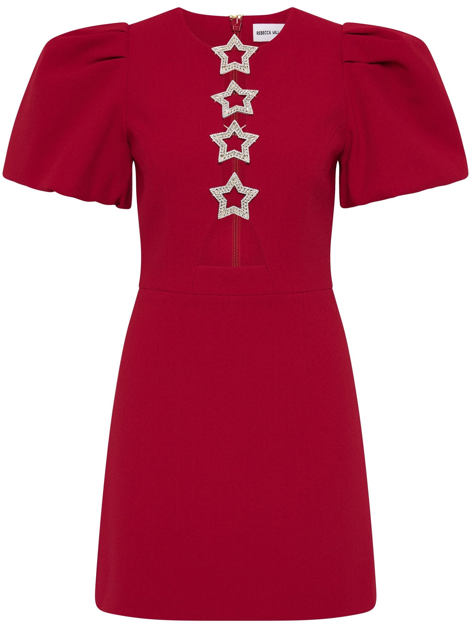 Akari puff sleeve mini dress, red