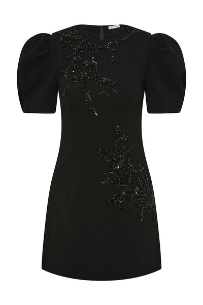 Livia embroided mini dress, black