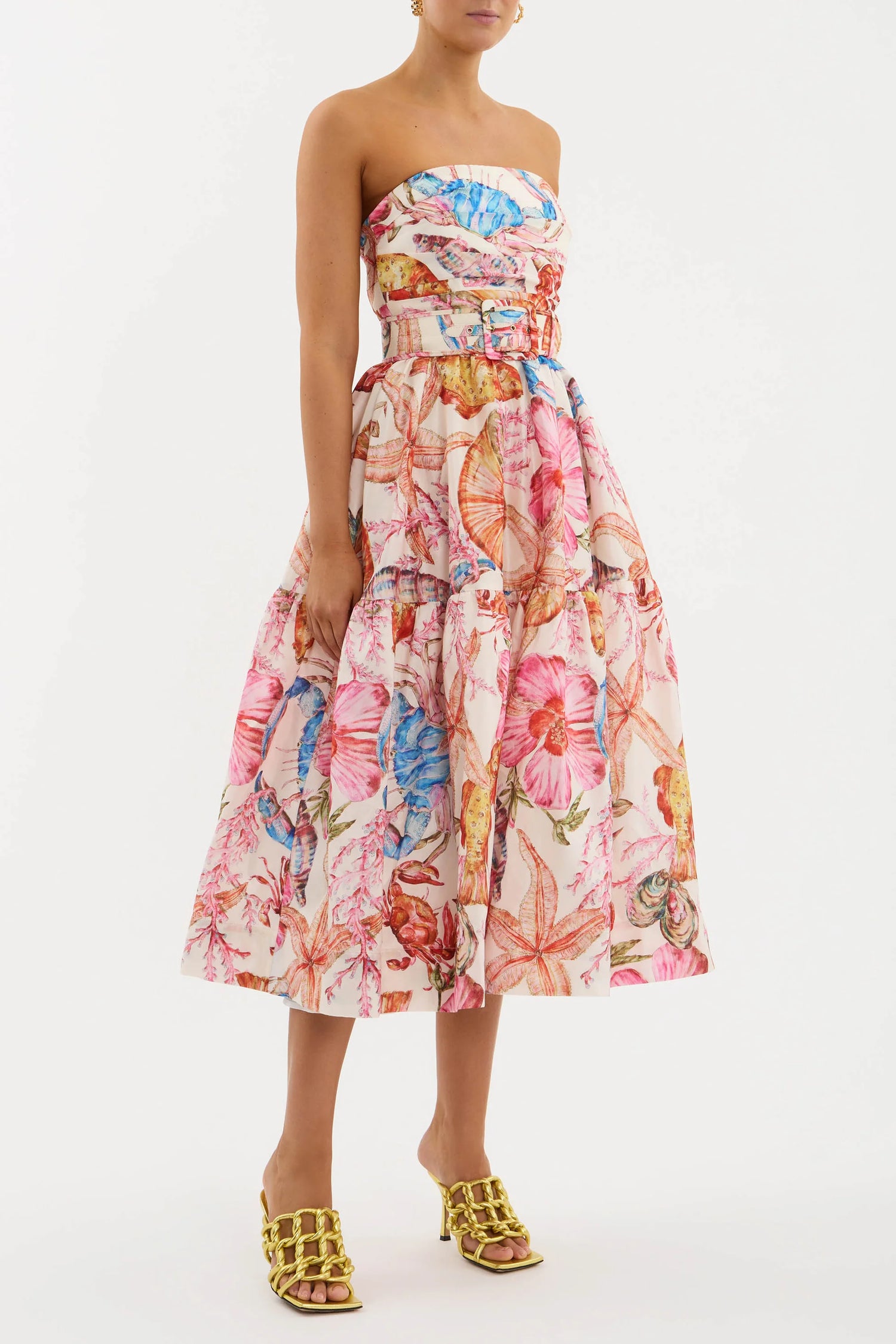 Summer Seas Midi Dress, multicoloured print