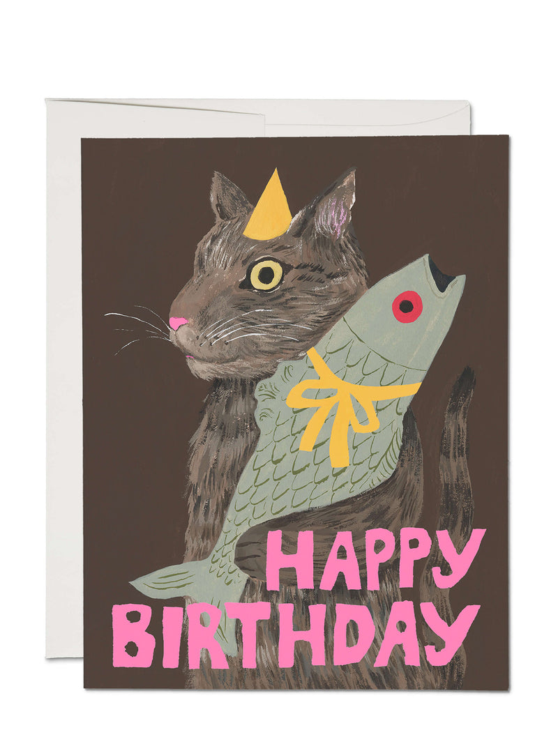 Cat's Delight fish, birthday card