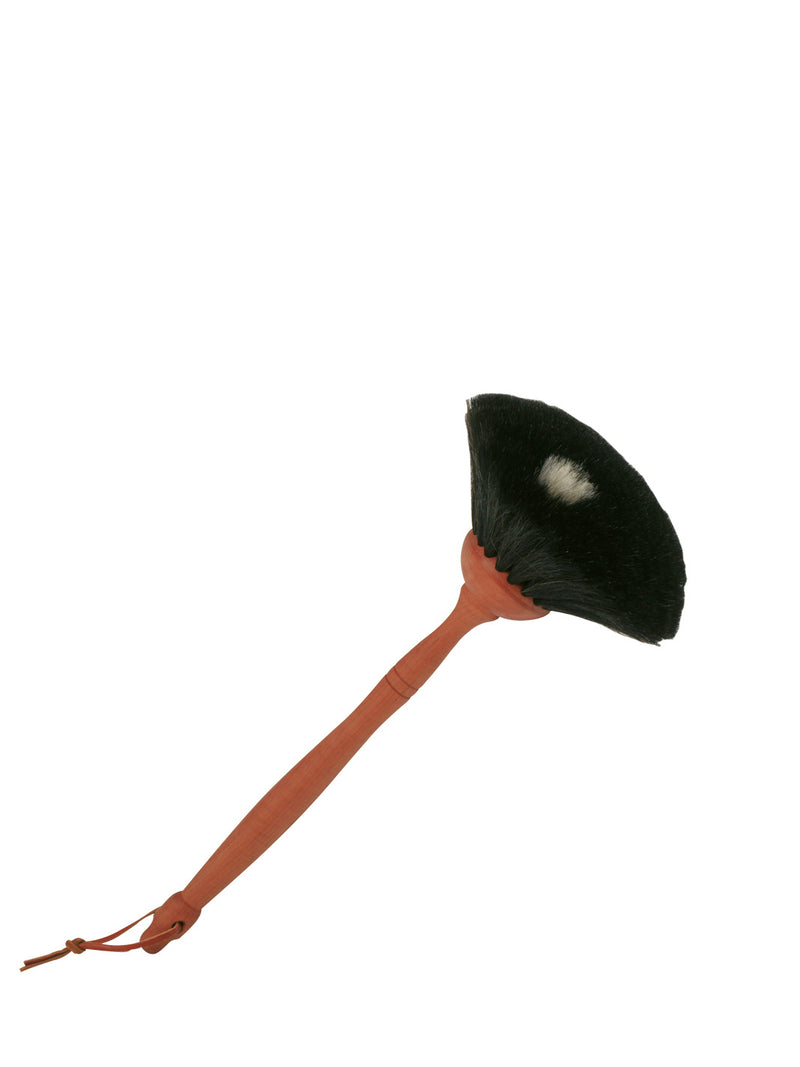 Hand-assembled dust brush of goat hair, pearwood (34cm)