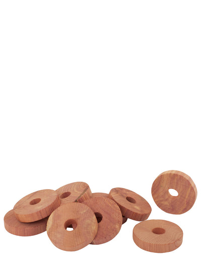 Red cedar clothing disks, set of 10