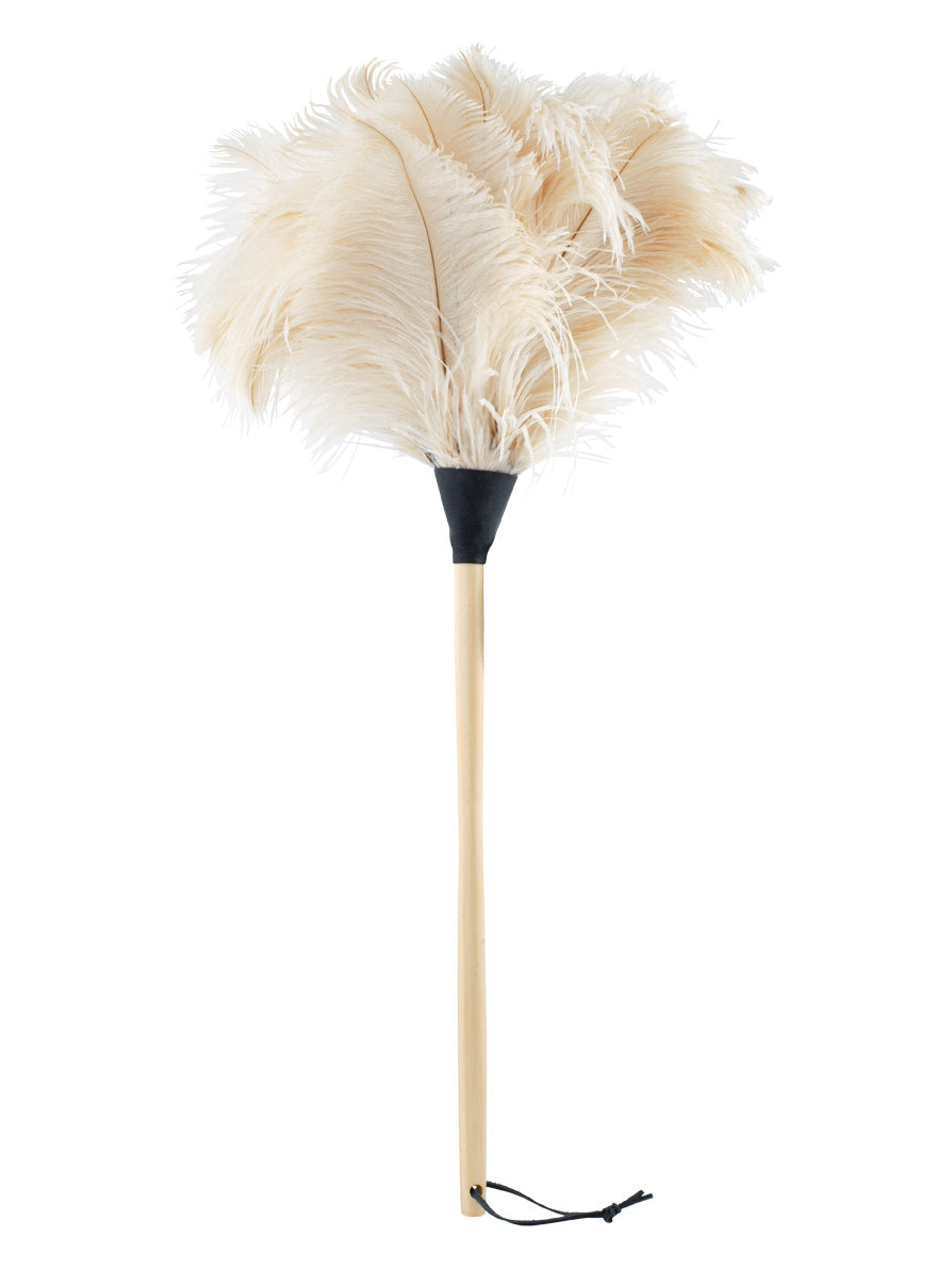 Ostrich feather duster, long white