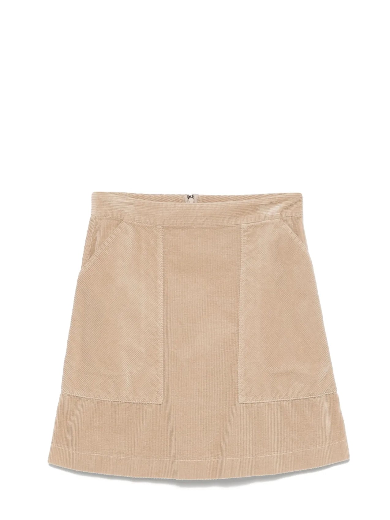 Ribbed velvet skirt, beige