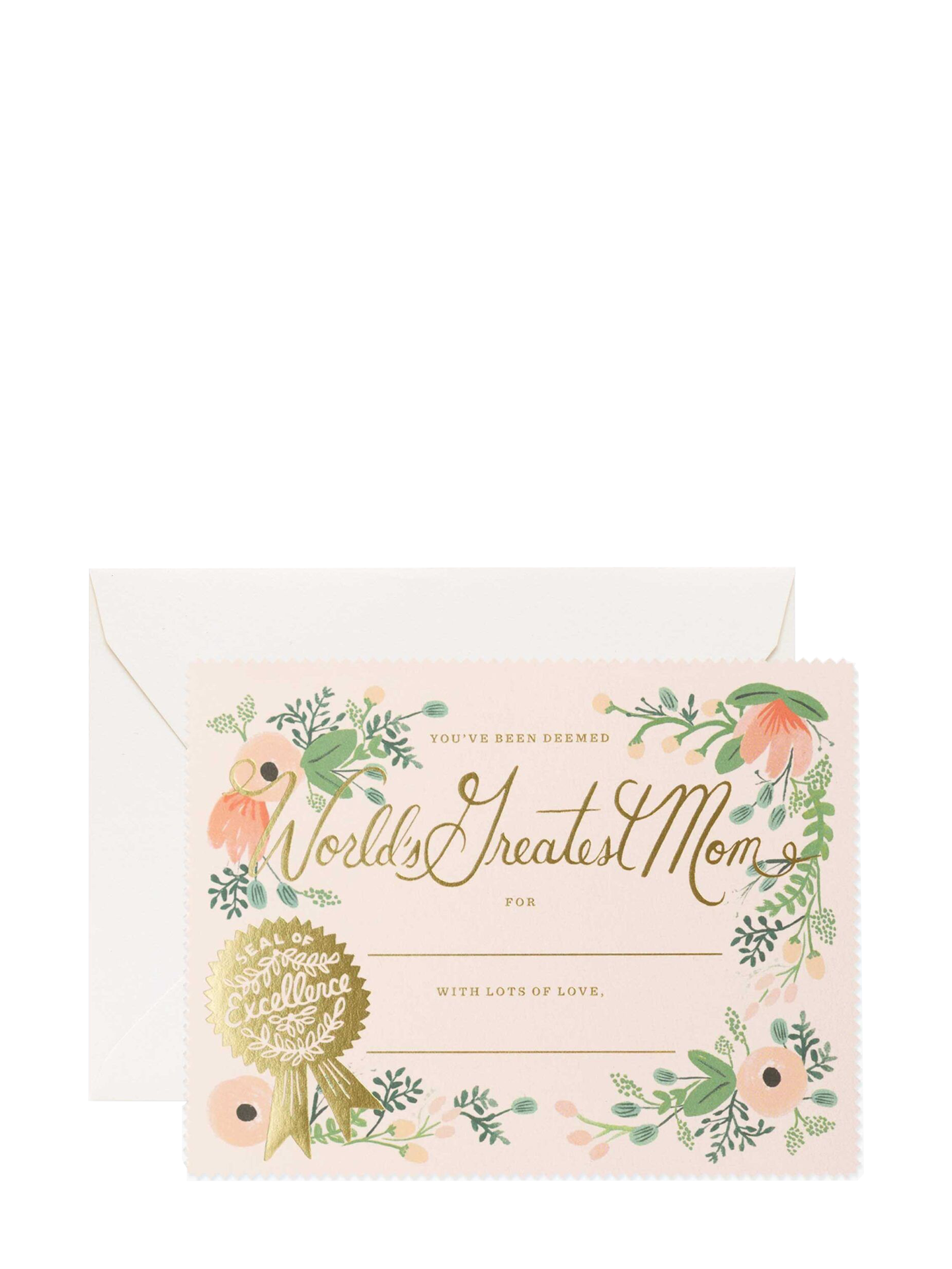 Greatest Mom Certificate Mother's Day Card