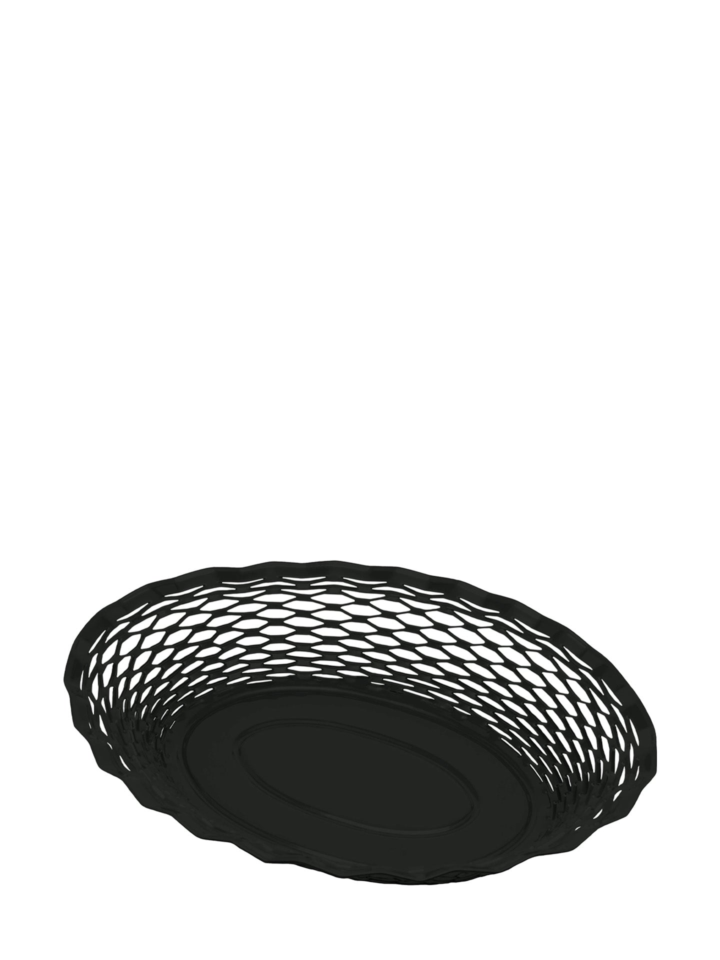 Metal bread basket, Large oval, Black