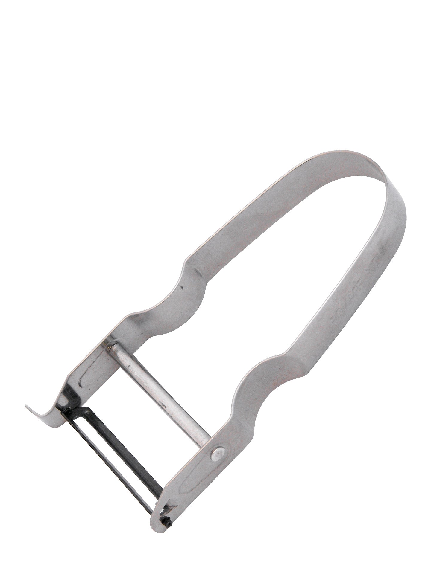Peeler with a white handle on a white background