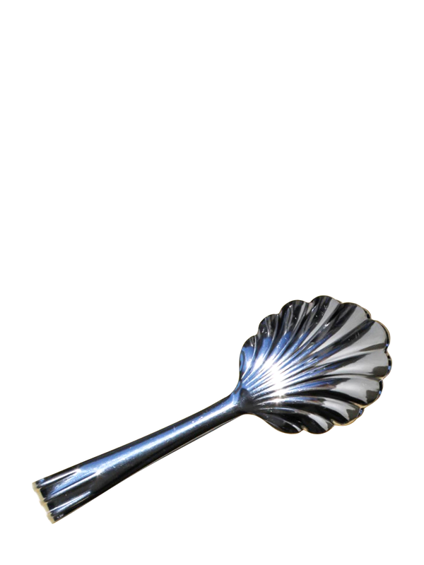 Shell-shaped salad tong, stainless steel