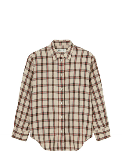 Oversized check shirt, red table check