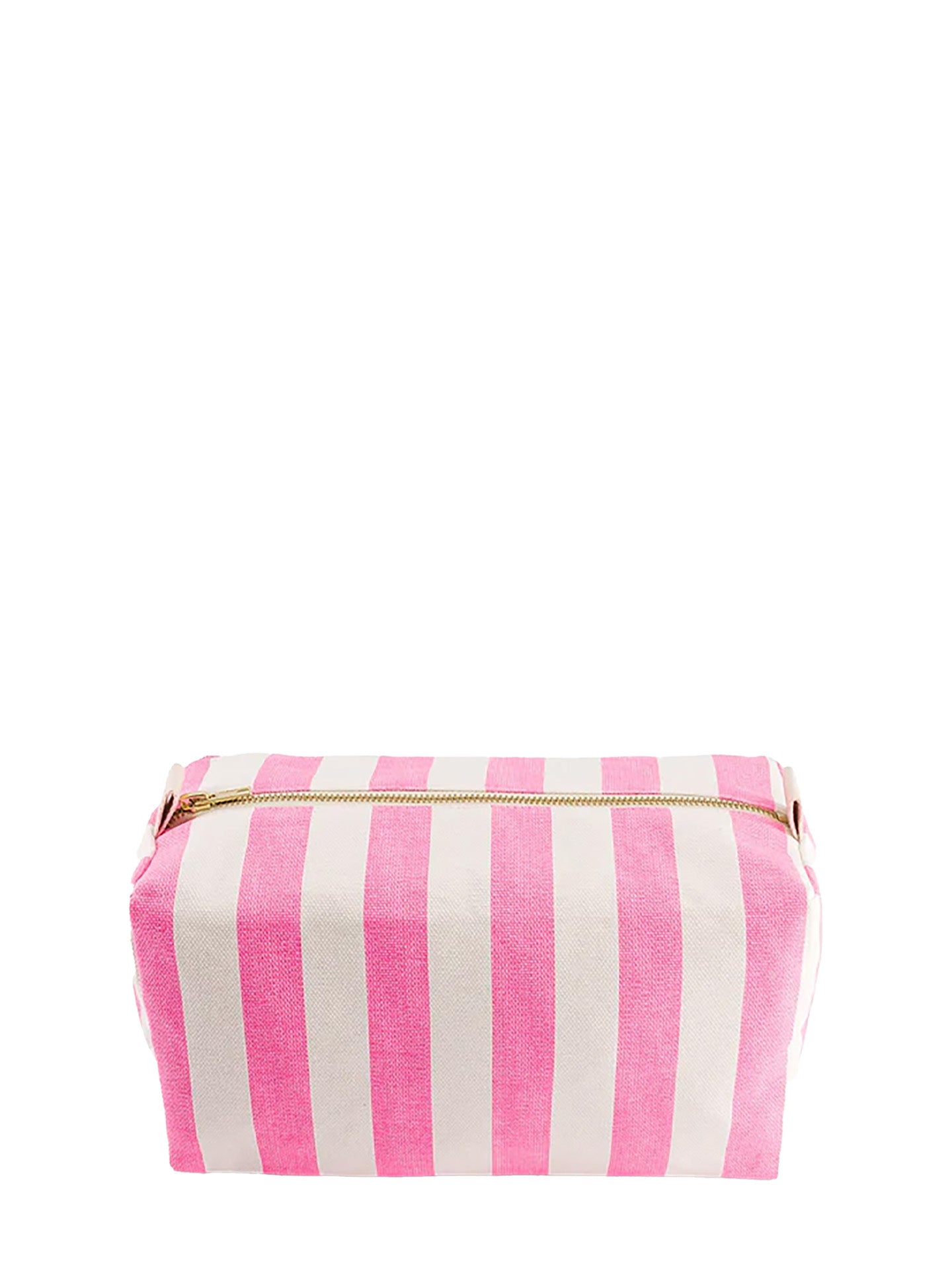 Toilet bag vic print stripes, ecru/neon pink