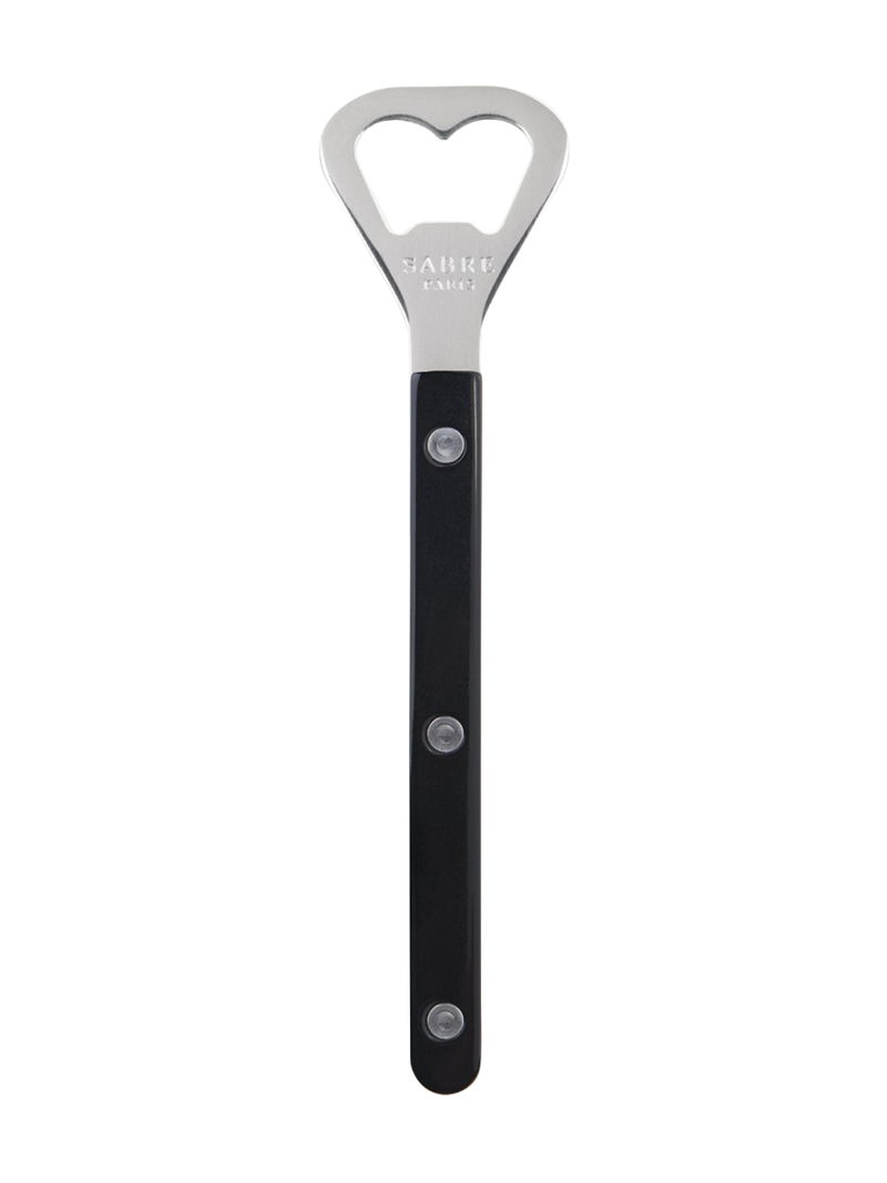 modern bottle opener in black and stainless steel