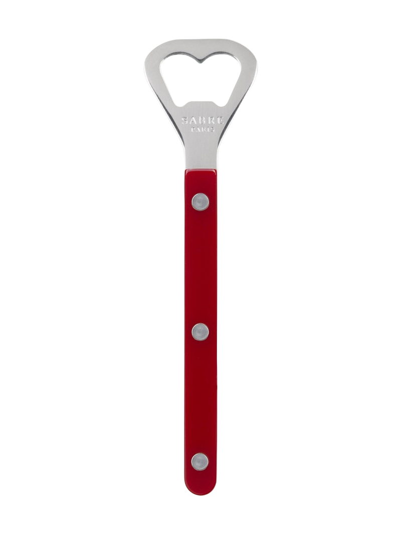 modern bottle opener in red and stainless steel