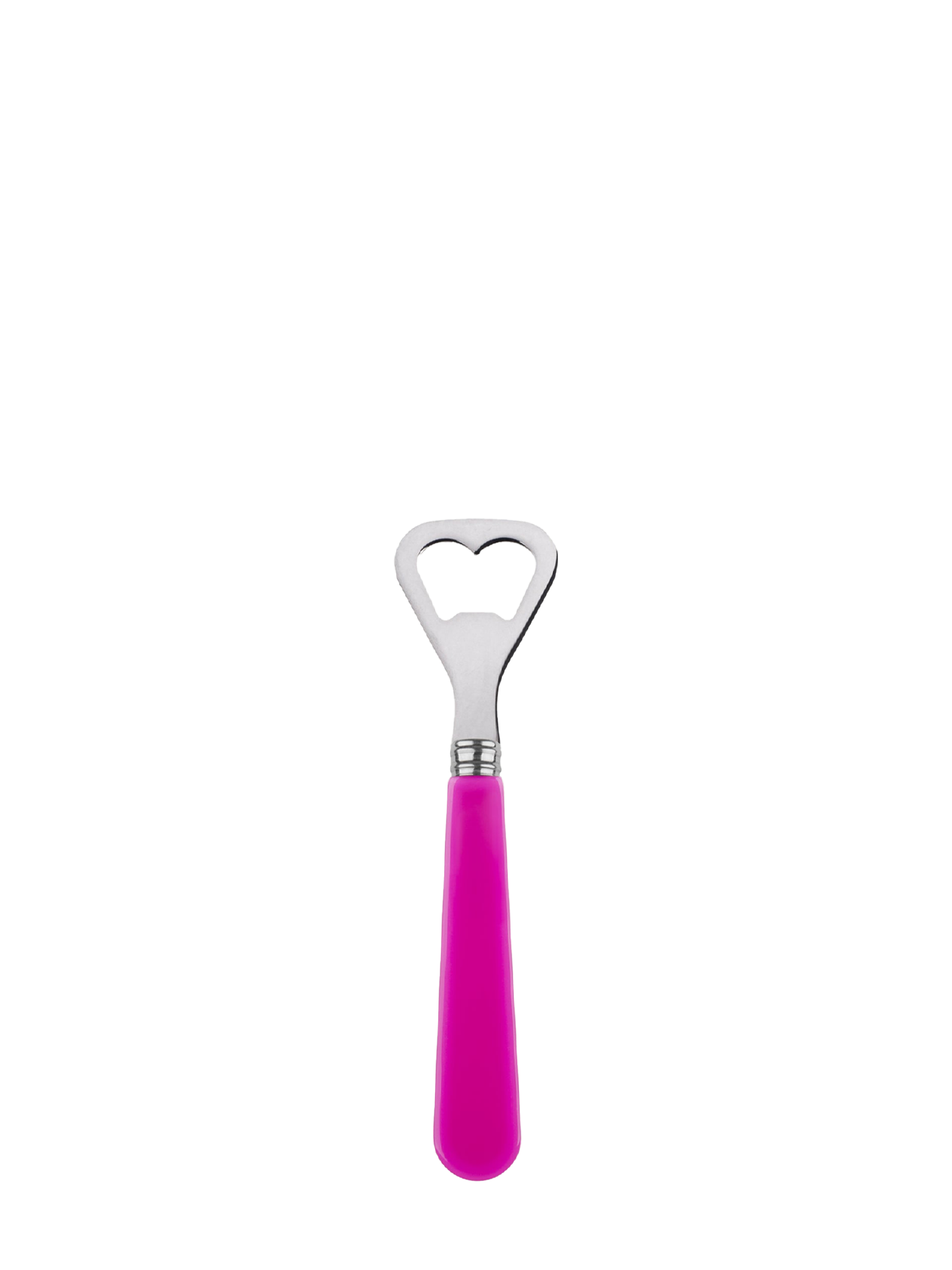 The Duo bottle opener in pink shines brightly, by the French maker of stylish, yet fun cutleries, Sabre Paris.