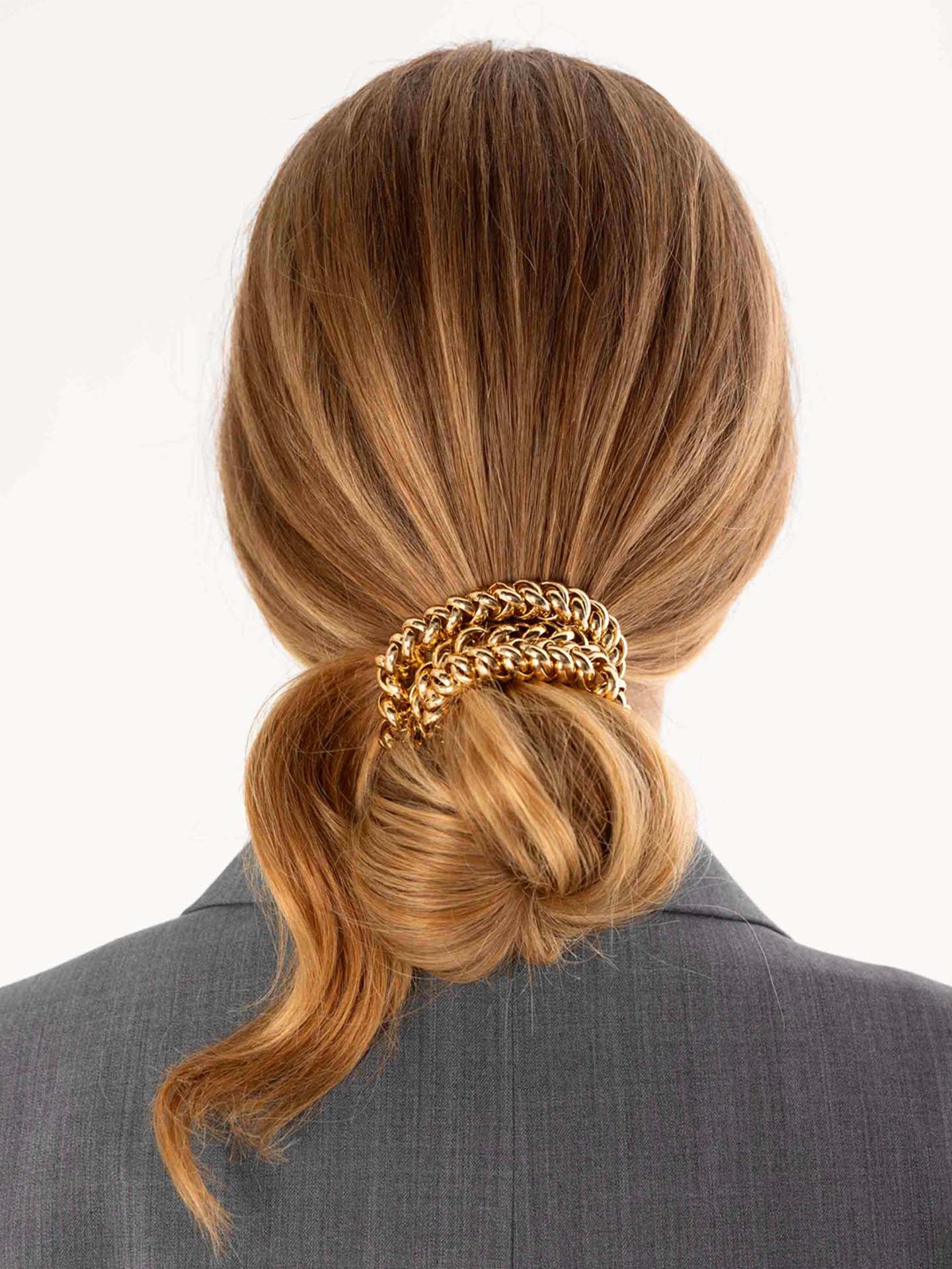 Bichou elastic chain necklace, gold or silver