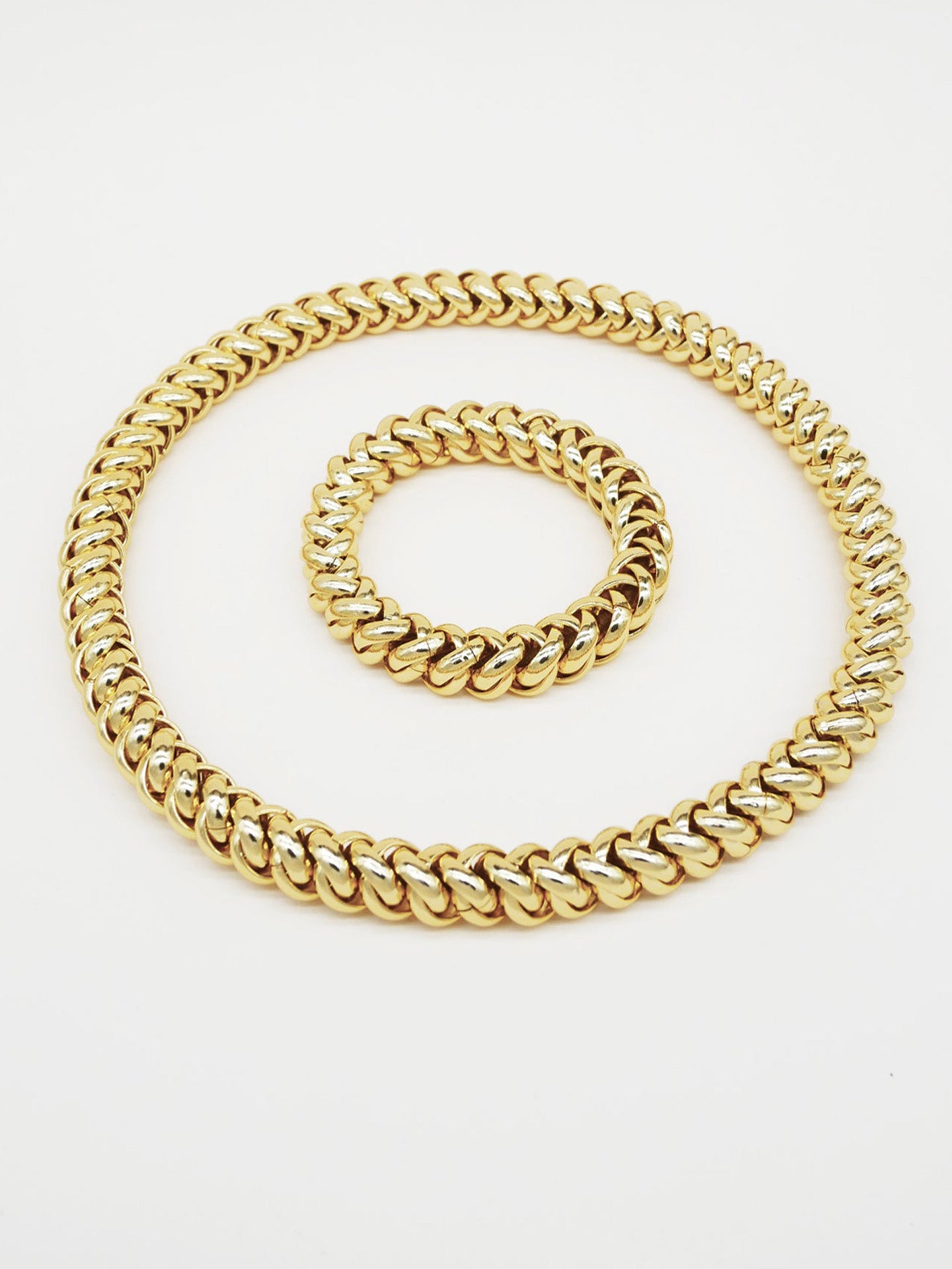 Bichou elastic chain necklace, gold or silver