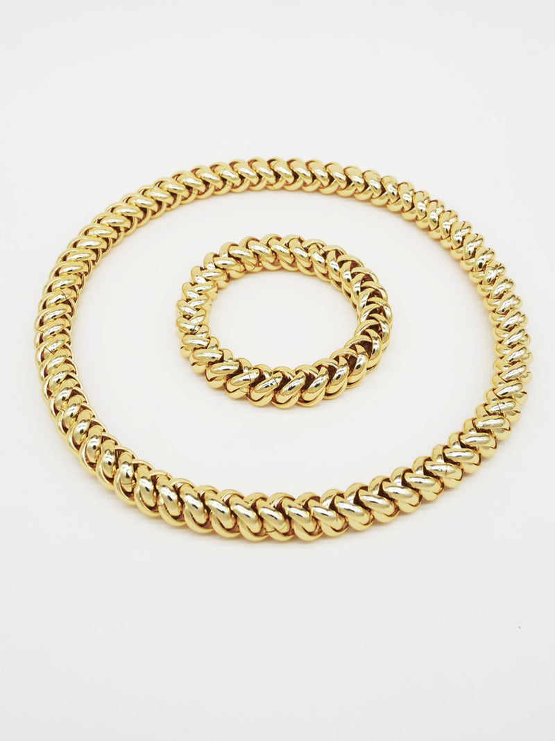 Bichou elastic chain necklace, gold or silver