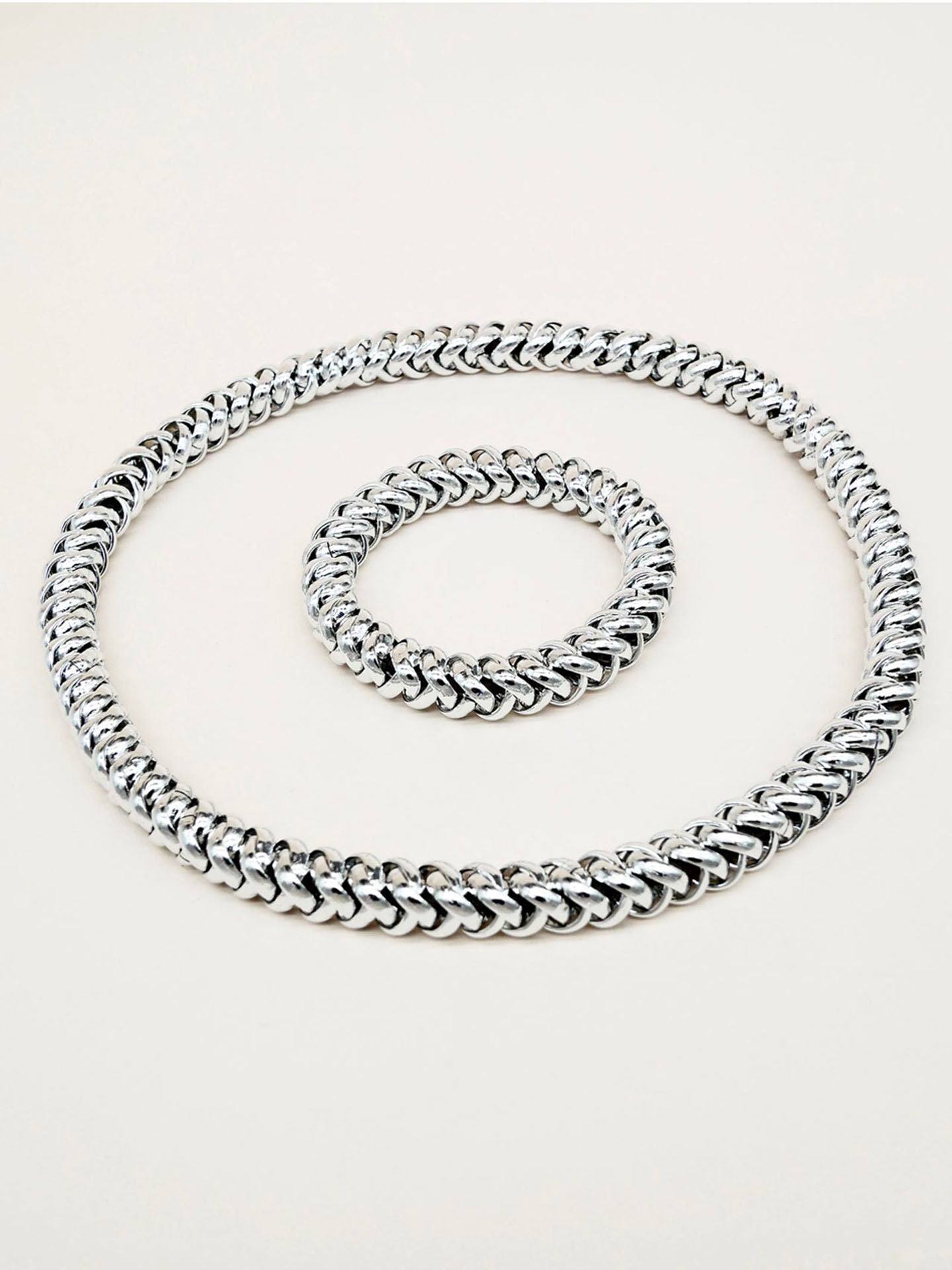 Bichou elastic chain necklace, gold or silver
