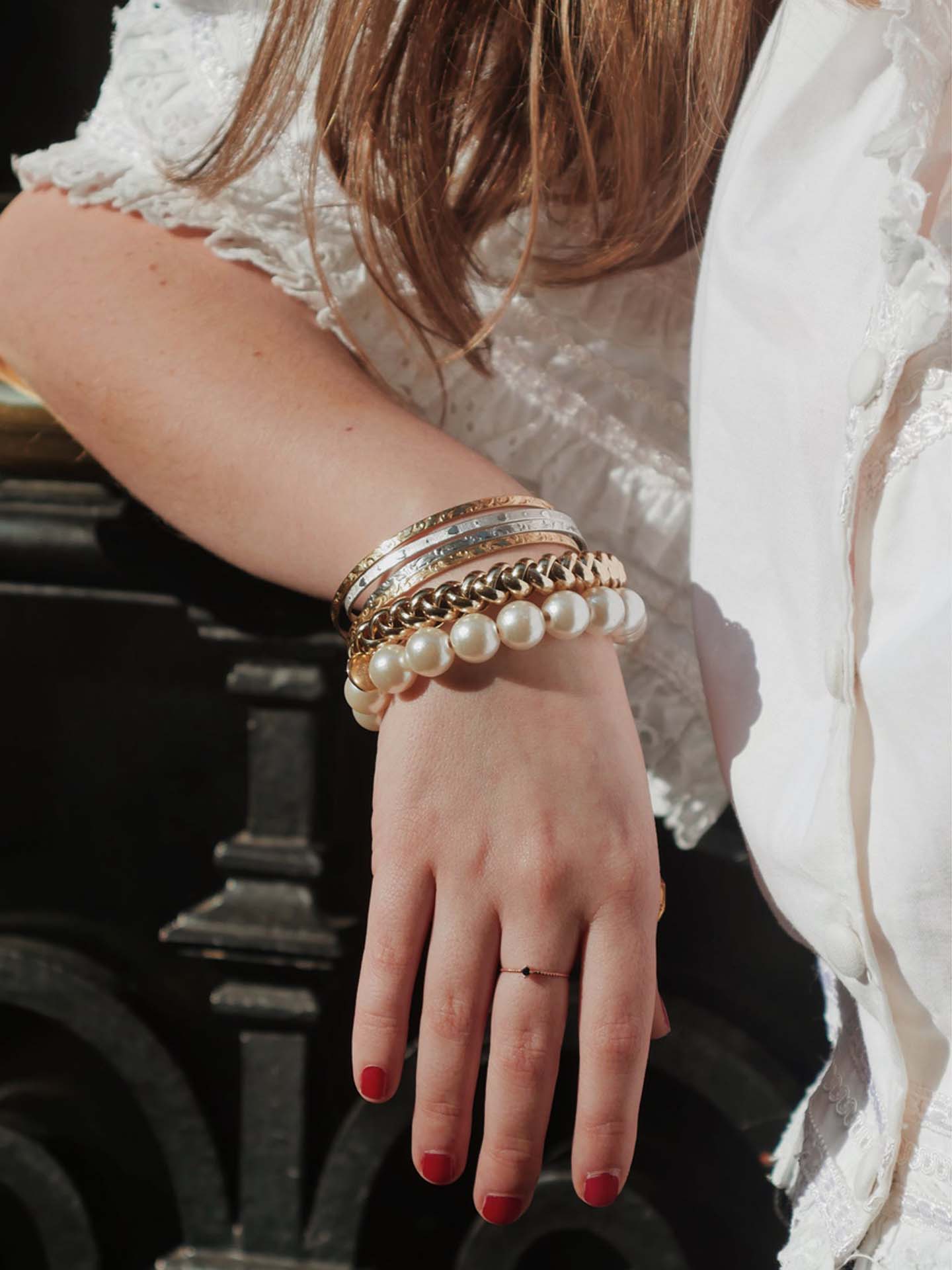 Bichou shell hair tie bracelet