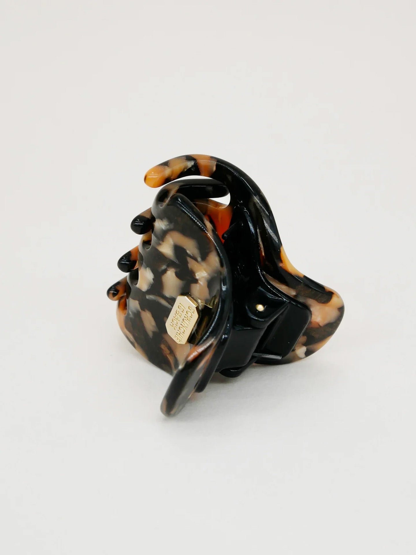 Small Margaux claw clip, tortoise black-beige