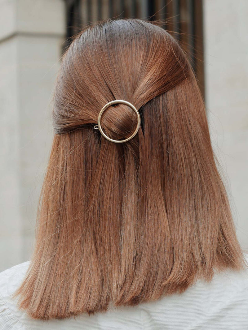Alice round hair clip (5 cm), gold or silver