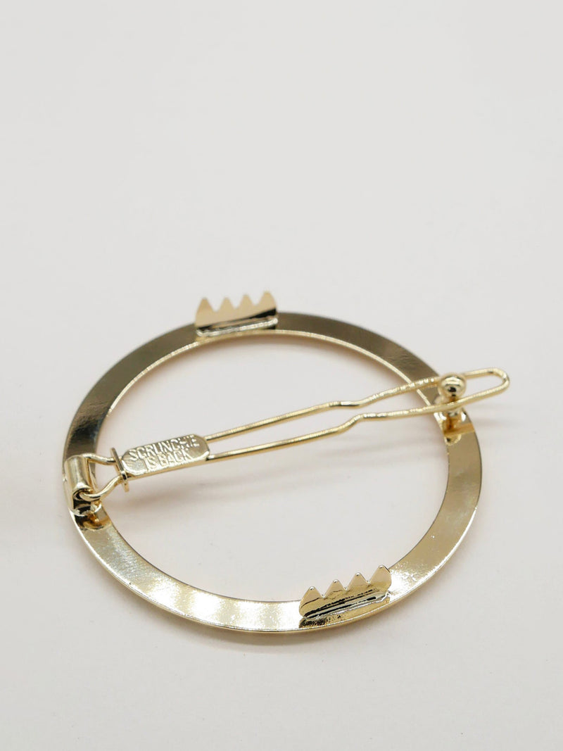 Alice round hair clip (5 cm), gold or silver