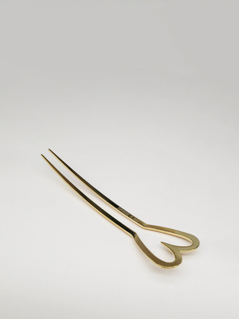 Romane heart hair pin, gold