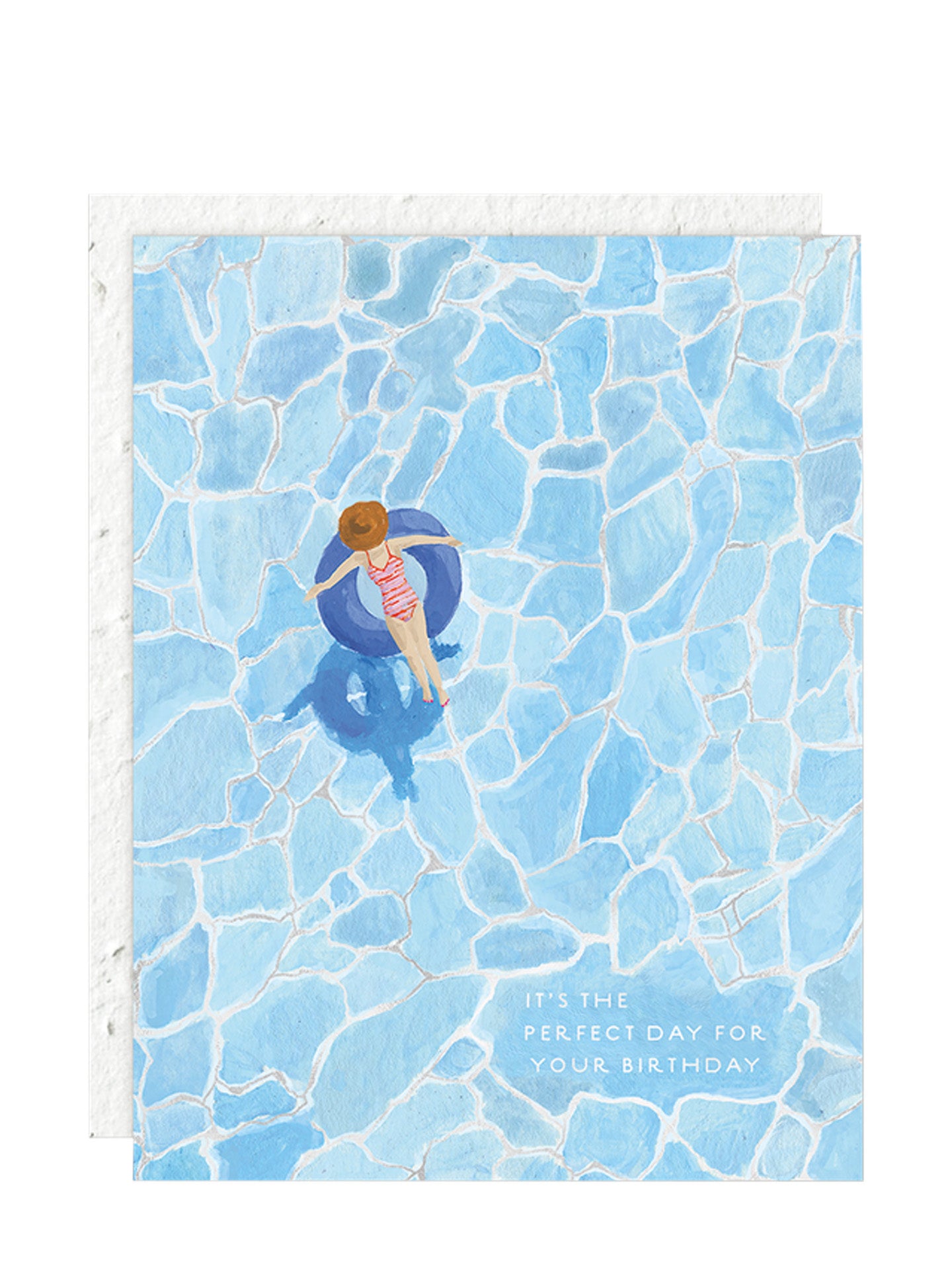 Pool the perfect day for your birthday card w/ plantable envelope