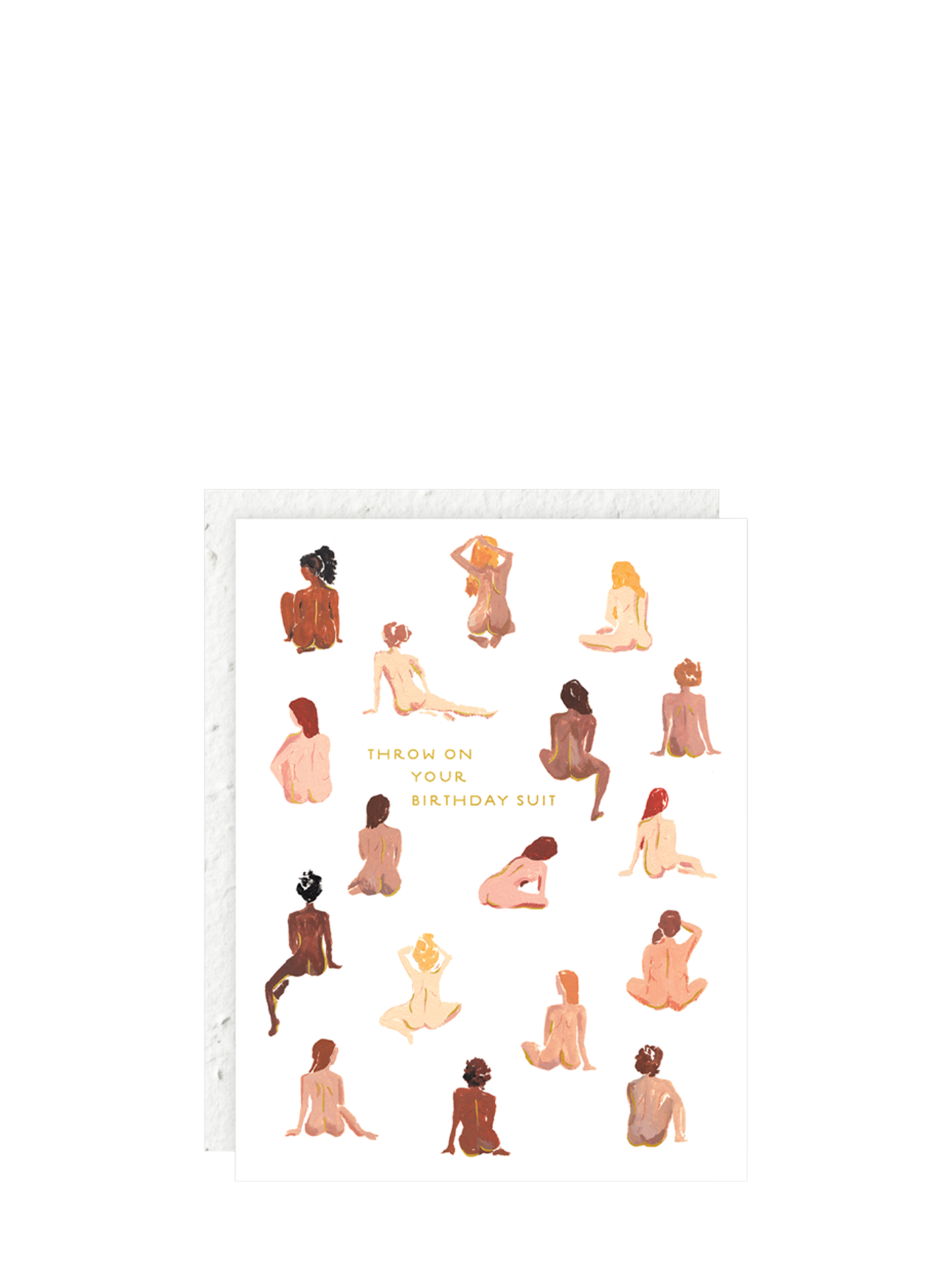 Throw on your birthday suit birthday card w/ plantable envelope