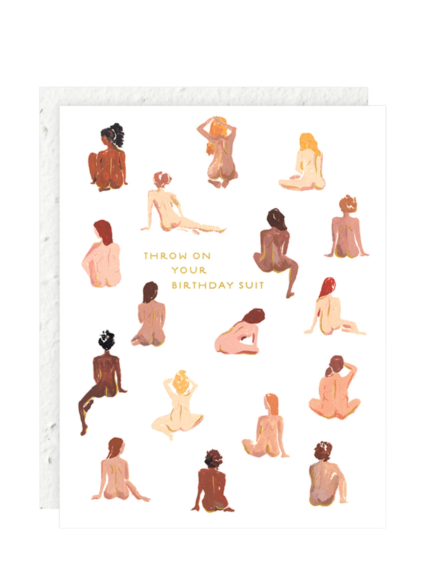 Throw on your birthday suit birthday card w/ plantable envelope