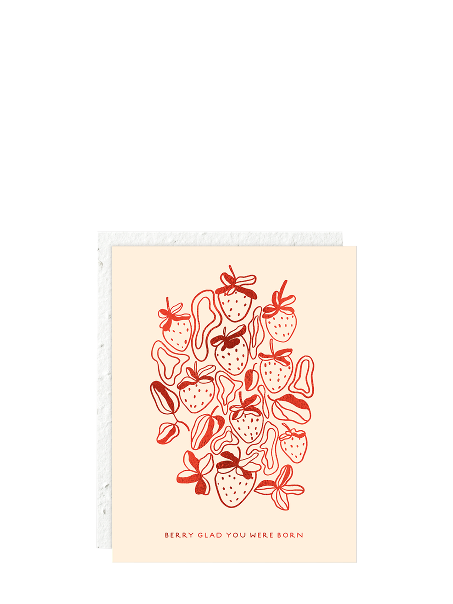 Berry glad you were born strawberries love & friendship card w/ plantable envelope