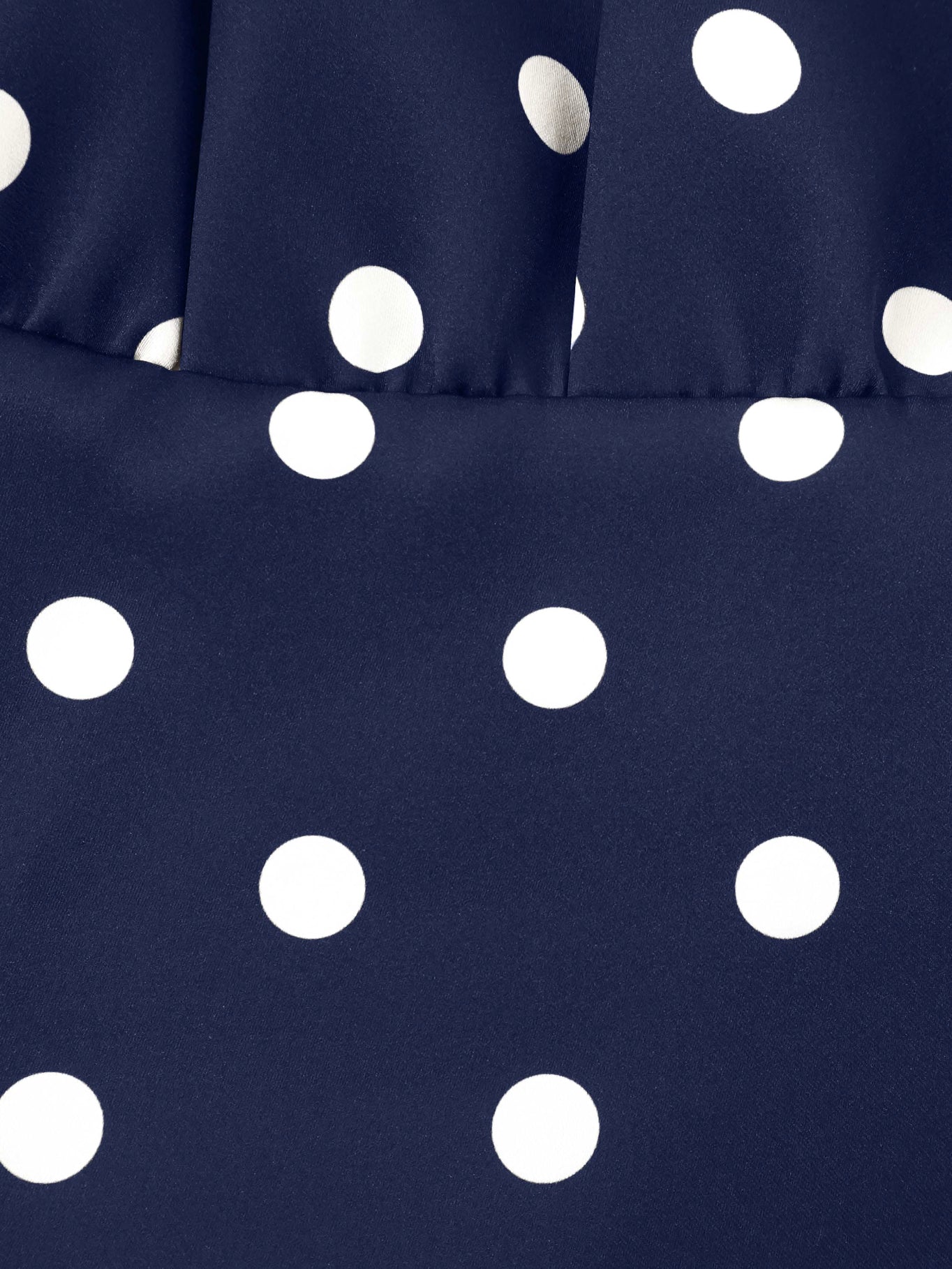 Polka dot satin midi dress, navy