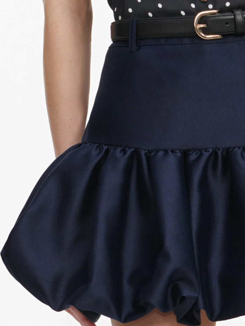 Navy blue taffeta skirt