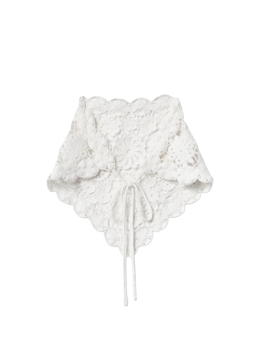 White cotton crochet bandana, white