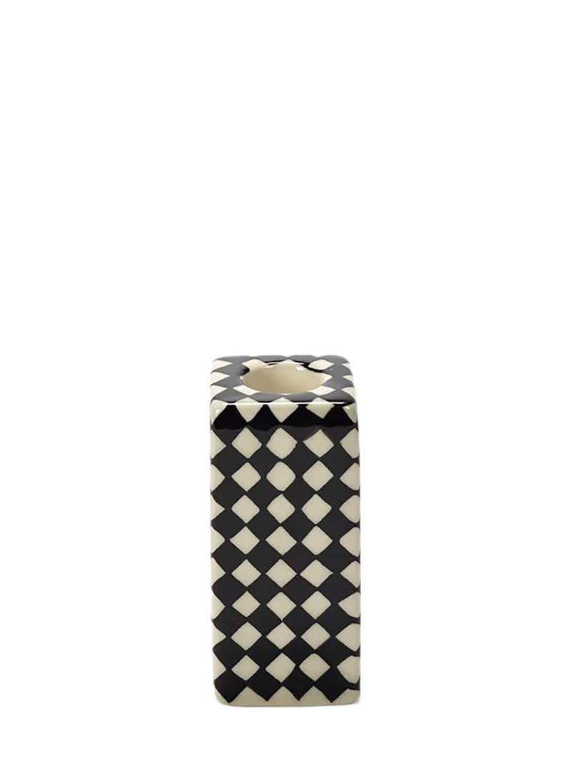 Candle holder N°1, black-white