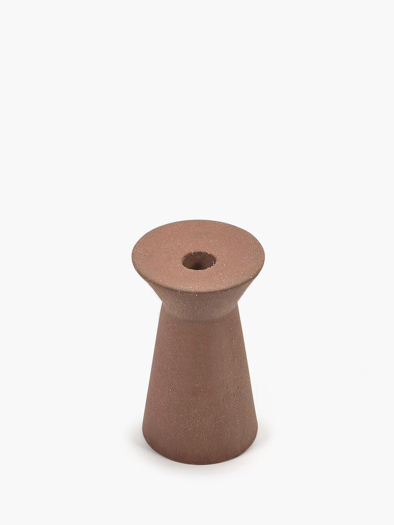 Ceramic Marie-Ann small candle holder, red/brown (16,5cm)