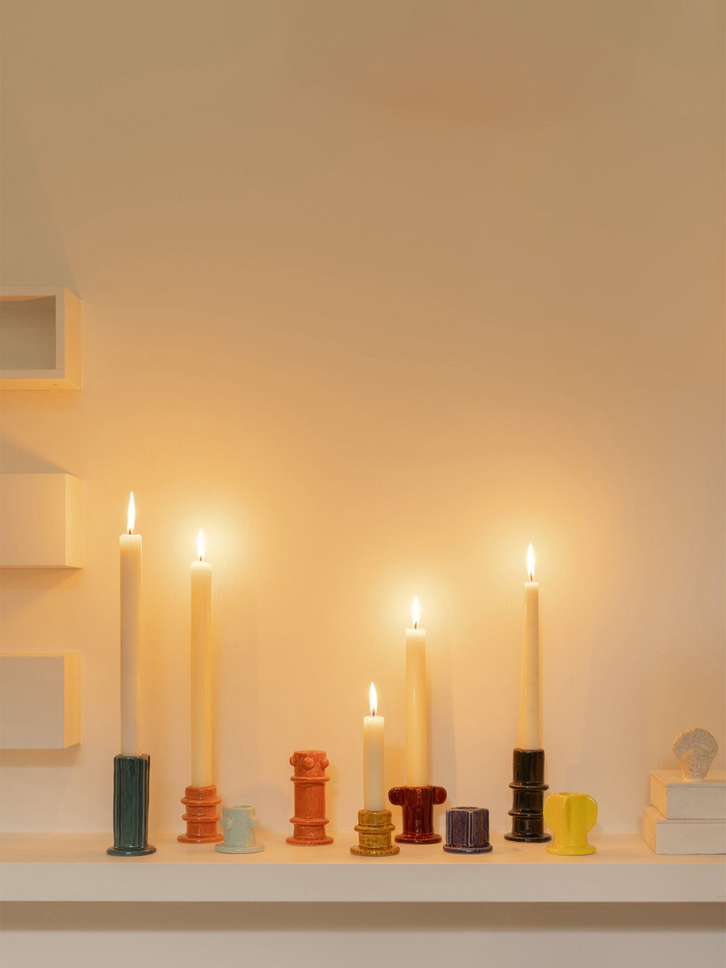 Molly 02 ceramic candle holder, 3 colours