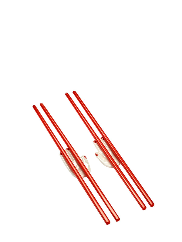 Table Nomade chopsticks set with holder, red