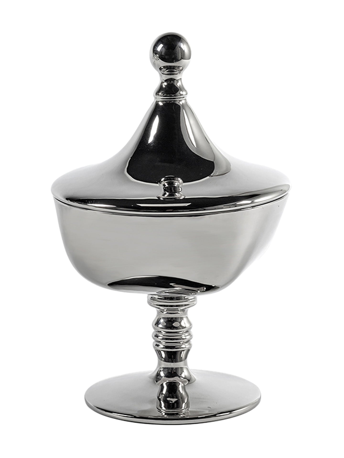 Josephine small treat jar with lid N°02, silver, by Kris Van Assche