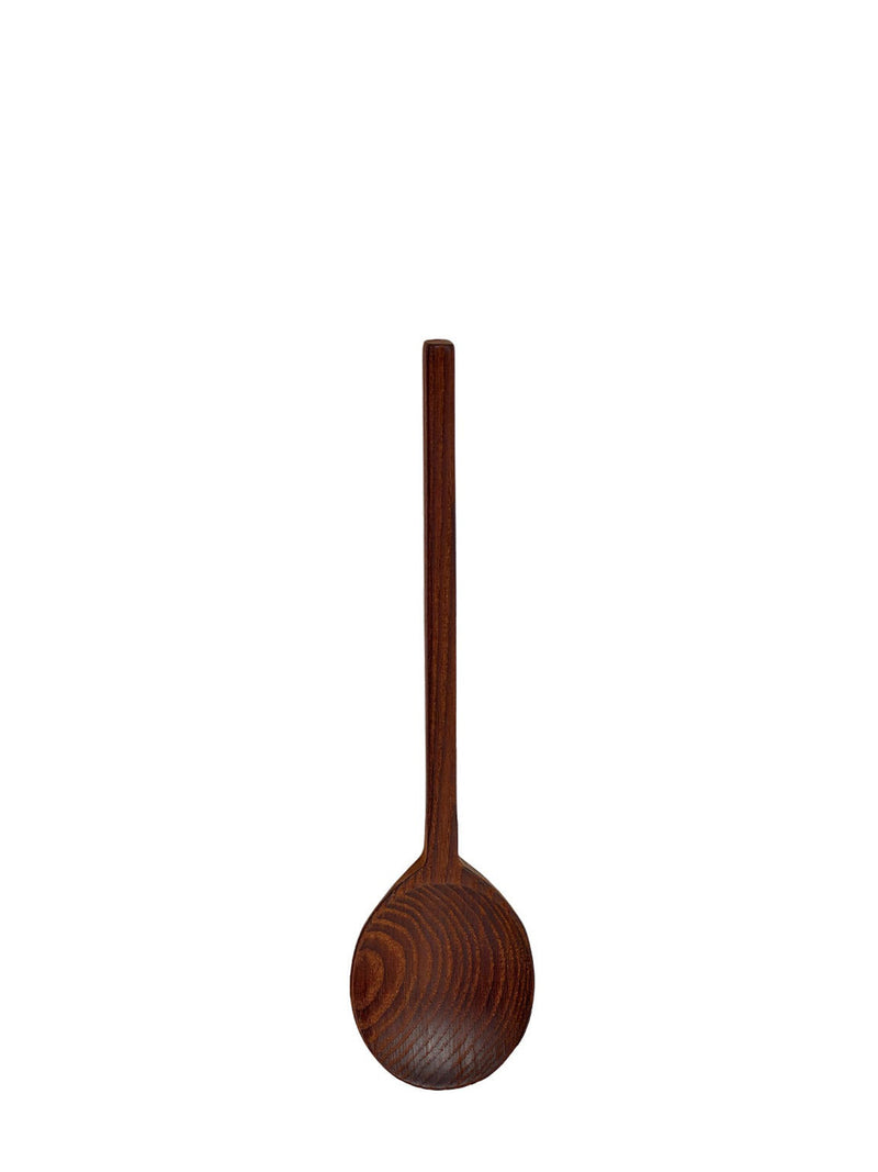 Wooden ladle on a white background
