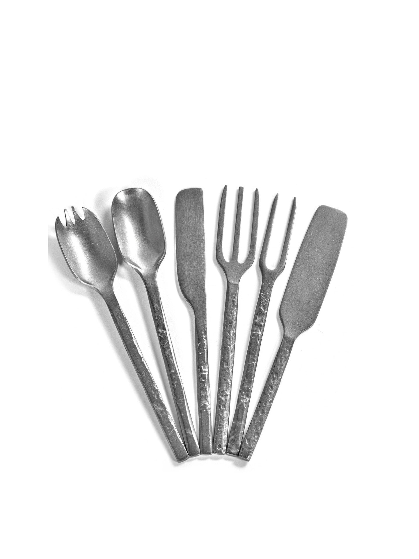 The cutlery collection have stonewashed texture but they are dishwasher safe.