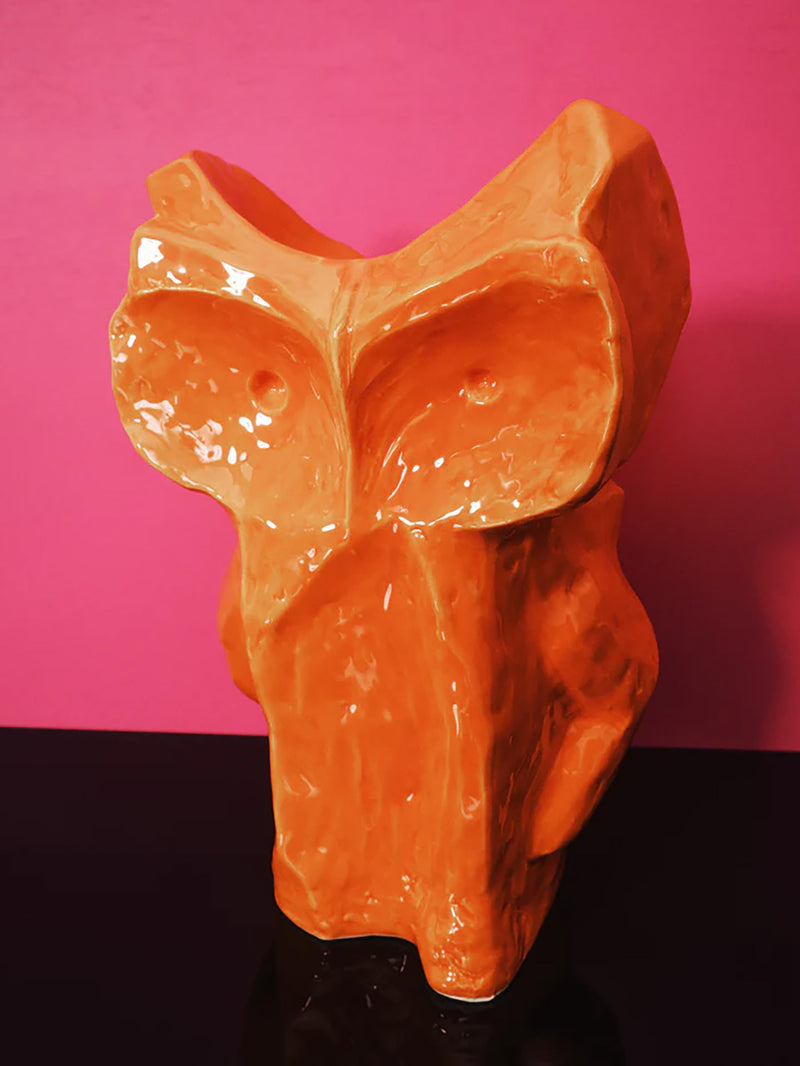 Owl vase, orange (30cm)