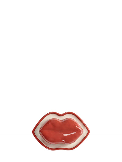 Red lips lidded dish (18cm)