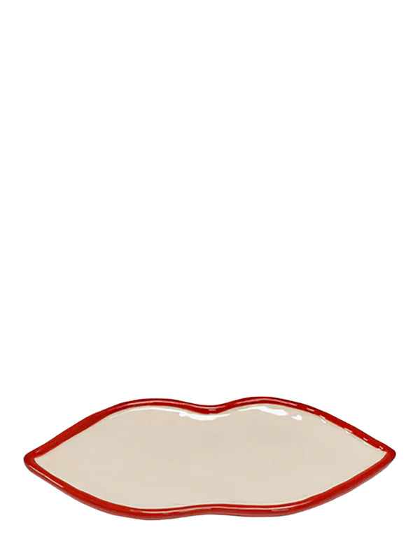 Lips serving dish, red & white (22cm)