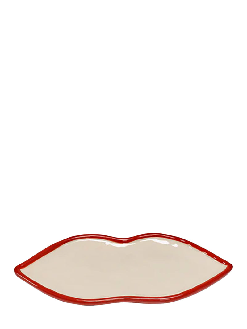 Lips serving dish, red & white (22cm)