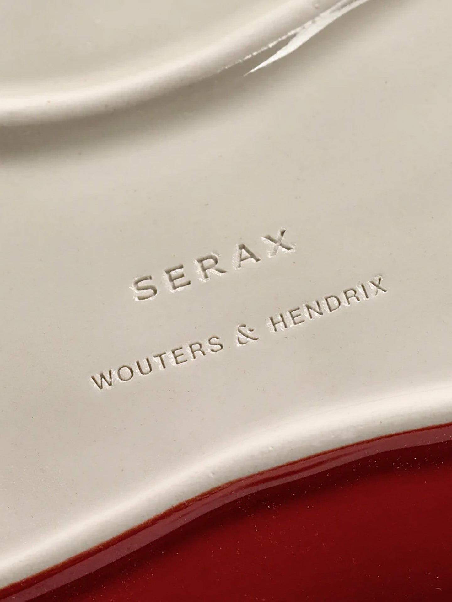 Medium Serving dish, Red & White