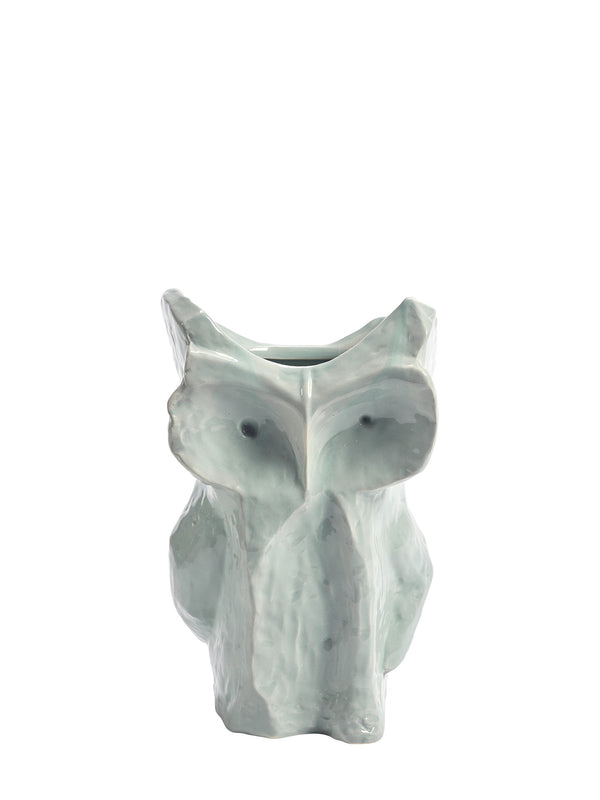 Owl vase, light blue (30cm)