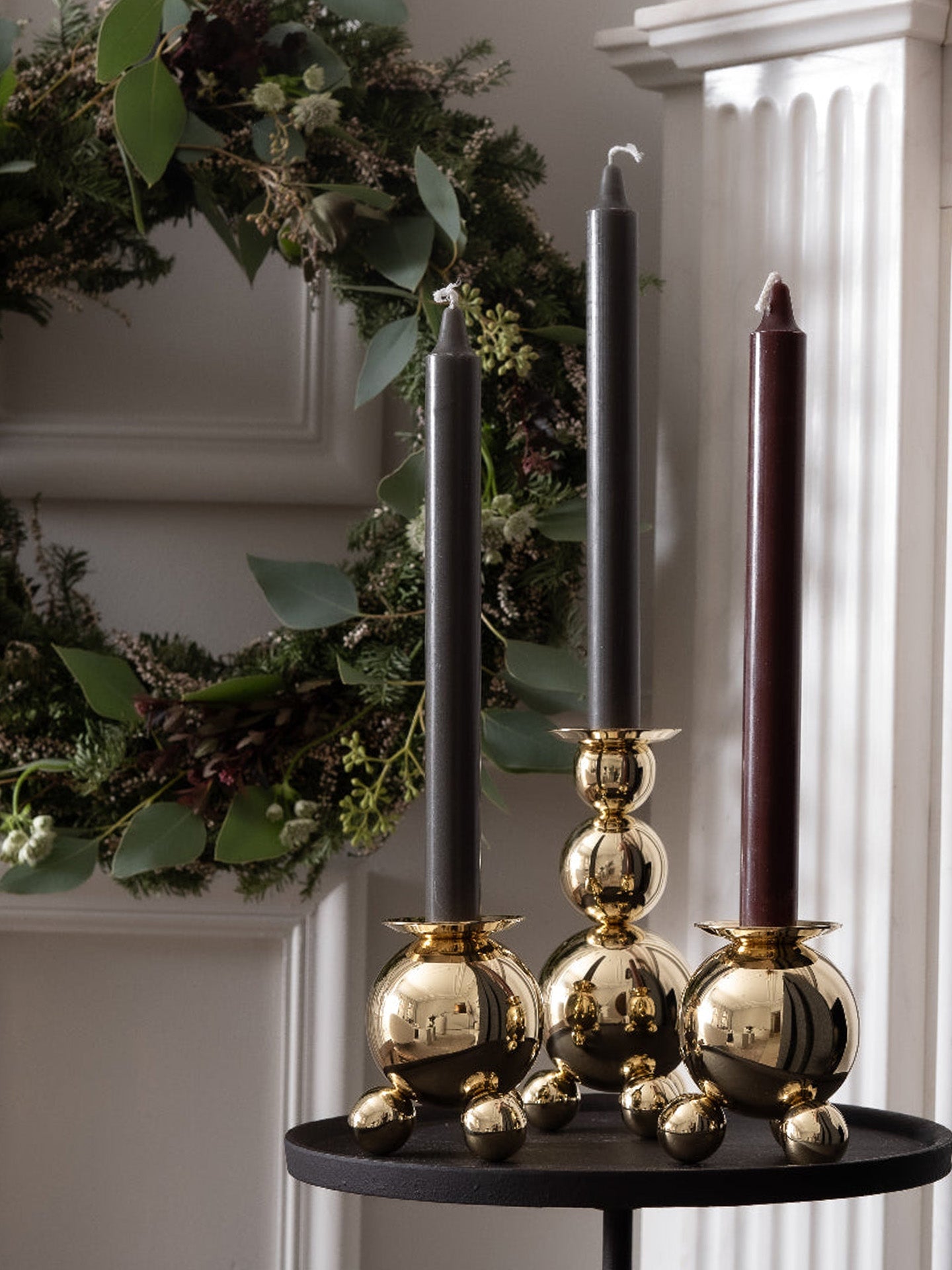 Ball small candlestick, brass