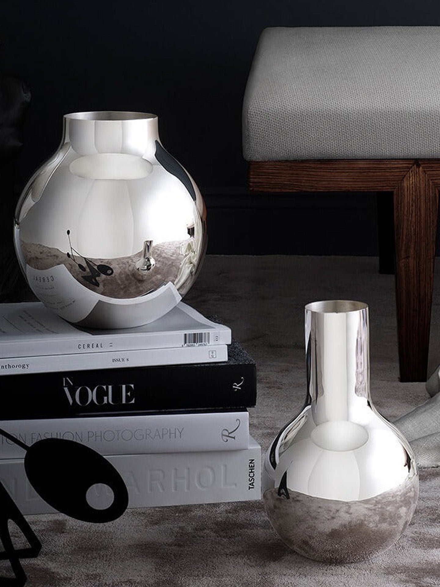 Boule small vase, silver plated