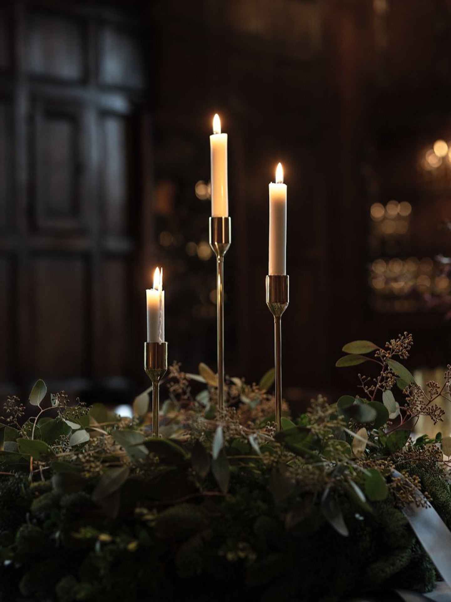 Nattlight large candlestick, brass