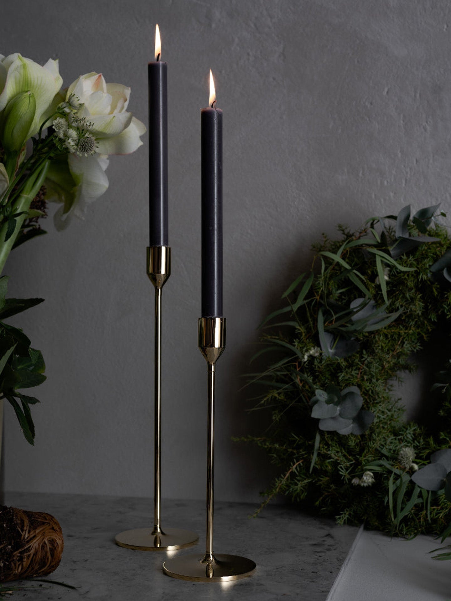 Nattlight medium candlestick, brass